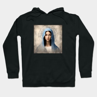 Portrait of Our Lady in blue veil Hoodie